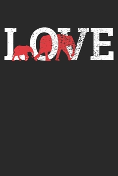 Paperback Notebook: Elephants Dot Grid 6x9 120 Pages Book