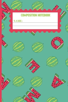 Paperback Composition Notebook: Watermelon gifts: cute & elegant Keppel colored pattern college ruled lined paper to write in. Book