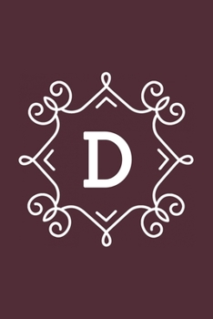 D: monogram initial Letter D - Personalized Initial Monogram Letter D  College Ruled Notebook - 6 x 9 inch Pocket Size: Cute Alphabet Vintage ...