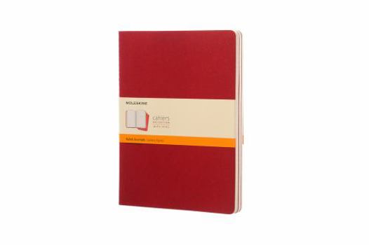 Paperback Moleskine Cahier Journal (Set of 3), Extra Large, Ruled, Cranberry Red, Soft Cover (7.5 X 10) Book