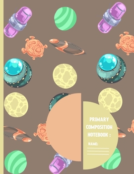 Paperback Primary Composition Notebook: Hurricane Space UFO cute & elegant Story Paper to write in. Book