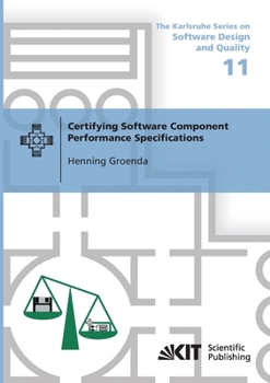 Paperback Certifying Software Component Performance Specifications Book