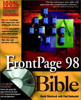 Paperback FrontPage 98 Bible [With Contains Link Launch, Frametool, Webbug, Jpadpro..] Book