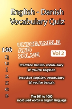 Paperback English - Danish Vocabulary Quiz - Match the Words - Volume 2 Book