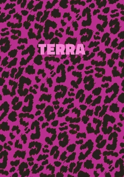 Paperback Terra: Personalized Pink Leopard Print Notebook (Animal Skin Pattern). College Ruled (Lined) Journal for Notes, Diary, Journa Book