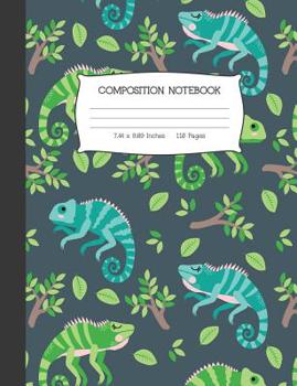 Paperback Composition Notebook: Chameleon Wide Ruled Lined Journal Book