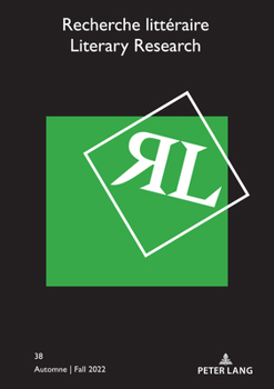 Paperback Recherche Littéraire / Literary Research: Automne / Fall 2022 [French] Book