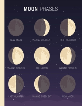 Paperback Moon Phases: Large Moon Dotted Phases Notebook Journal- 8.5x11-110 pages-Soft Matte Cover- All purpose moon dot grid composition no Book