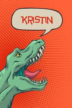 Paperback Kristin: Personalized Dino Isometric Dot Paper Notebook 120 Pages 6x9 Book