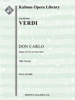 Paperback Don Carlo (1886 Version in 5 or 4 Acts): Conductor Score Book