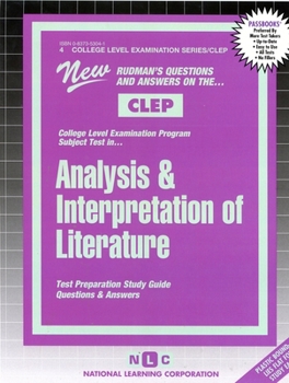 Paperback Analysis & Interpretation of Literature: Test Preparation Study Guide, Questions & Answers Book
