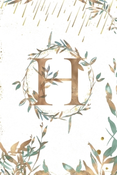H: Letter H Initial Vintage Floral Monogram  H Composition Notebook Flower and Botanical Designs - Cute Floral Personalized Journal Diary with Dotted Pages for women, girls, teens Paperback.
