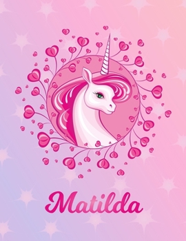 Paperback Matilda: Matilda Magical Unicorn Horse Large Blank Pre-K Primary Draw & Write Storybook Paper - Personalized Letter M Initial C Book