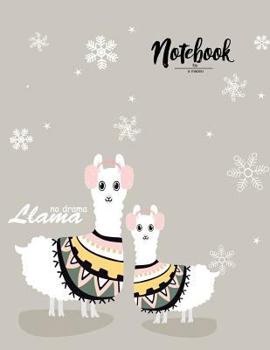 Paperback Notebook: Llama No Drama on Grey Cover and Dot Graph Line Sketch Pages, Extra Large (8.5 X 11) Inches, 110 Pages, White Paper, S Book