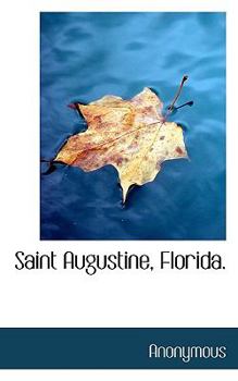 Paperback Saint Augustine, Florida. Book