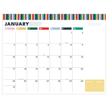 Cal 2027- Long Weekend Large Desk Pad Monthly Blotter