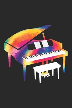 Tie Dye Piano Notebook - Music Instrument Gift for Piano Player - Piano Journal - Piano Diary: Medium College-Ruled Journey Diary, 110 page, Lined, 6x9 (15.2 x 22.9 cm)