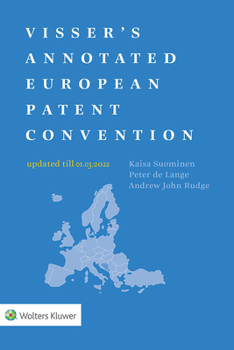 Paperback Visser's Annotated European Patent Convention 2022 Edition Book
