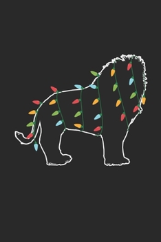 Lion with Christmas Lights - Christmas Notebook - Lion Diary - Animal Journal - Christmas Gift for Animal Lover: Medium College-Ruled Journey Diary, 110 page, Lined, 6x9 (15.2 x 22.9 cm)