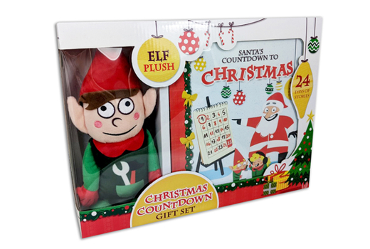 Product Bundle Christmas Countdown Gift Set: Storybook and Elf Plush Toy Book