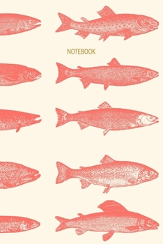 Paperback Notebook: Vintage Coral Fish Lined Notebook & Journal - Vintage Cream and Coral Cover Nautical Themed Book
