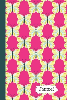 Paperback Journal: Green Blue with Pink Themed Diary with Blank Lined Notebook Paper Book