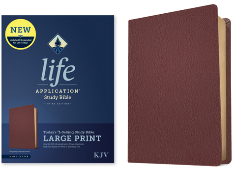 Leather Bound KJV Life Application Study Bible, Third Edition, Large Print (Genuine Leather, Burgundy, Red Letter) Book