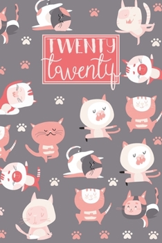 Paperback 2020: A5 Diary Week on 2 Pages to View WO2P Journal - Horizontal Weekly Planner - Coral Pink & Grey Cats Do Yoga Book