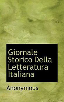 Paperback Giornale Storico Della Letteratura Italiana Book