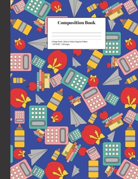 Composition Book College-Ruled Back to School Supplies Pattern: Classroom Notebook