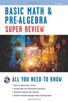 Paperback Basic Math & Pre-Algebra Super Review Book