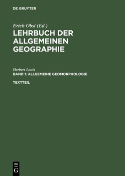 Hardcover Allgemeine Geomorphologie: Textteil Und Gesonderter Bilderteil [German] Book