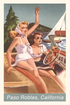Paperback The Vintage Journal Two Woman in Car Waving, Paso Robles Book