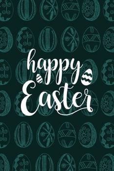 Paperback Happy Easter Notebook, Blank Write-in Journal, Dotted Lines, Wide Ruled, Medium (A5) 6 x 9 In (Olive Green) Book