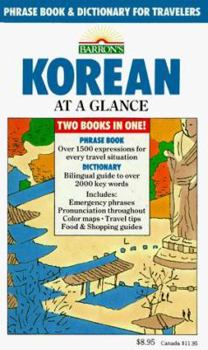 Paperback Korean at a Glance: Phrase Book and Dictionary for Travelers Book