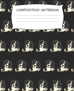 Paperback Composition Notebook: Dog Lover Bernese Mountain Pattern Composition Notebook 100 Wide Ruled Pages Journal Diary Book