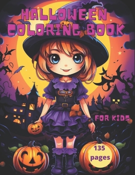 Paperback Halloween coloring book for kids 135 pages Book