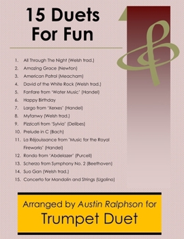 Paperback 15 Trumpet Duets for Fun (popular classics) - various levels Book