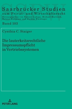 Hardcover Die lauterkeitsrechtliche Impressumspflicht in Vertriebssystemen [German] Book