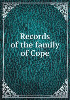 Paperback Records of the family of Cope Book