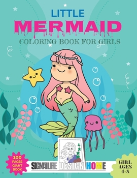 Paperback Little mermaid Coloring Book: For Girls Ages 4-8, Best Gift For Girls [Large Print] Book