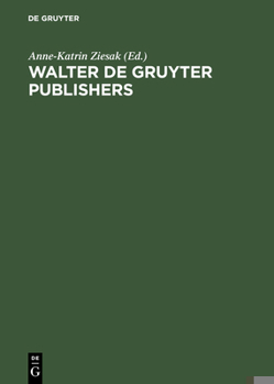 Hardcover Walter de Gruyter Publishers: 1749-1999 Book