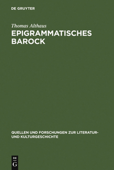 Hardcover Epigrammatisches Barock [German] Book