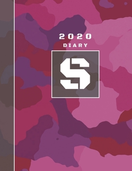 Paperback Personalised 2020 Diary Week To View Planner: A4 Letter S Pink Camo Camouflage Organiser And Planner For The Year Ahead, School, Business, Office, Wor Book