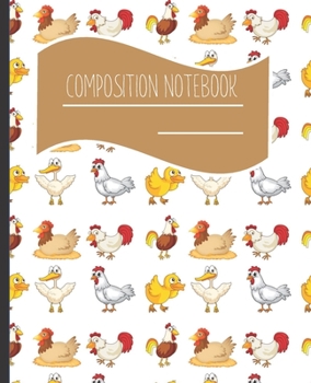 Composition Notebook: Rooster Themed Blank lined Journal Note book to Write-in for Home School, Middle School through to College and Adults 120 Pages 7.5x9.25