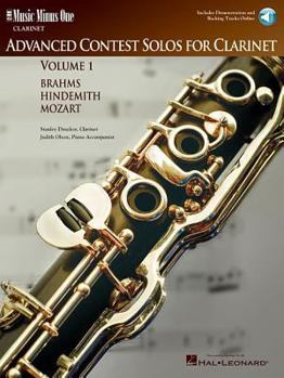 Paperback Advanced Contest Solos for Clarinet - Volume I: Music Minus One Clarinet Book