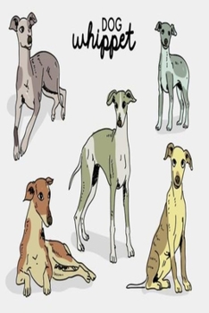 Dog Whippet: Vintage Dog Lover Walker gift Homework Book Notepad Notebook Composition and Journal Gratitude Dot Diary