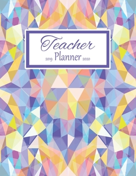 Paperback Teacher Planner: Vertical Academic Year Lesson Plan Calendar 8 Period Full Year Kaleidoscope Book