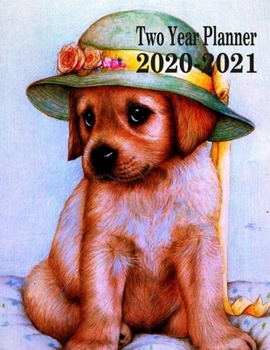 Two Year Planner 2020-2021: Girl Puppy Monthly Planner 8.5 x 11