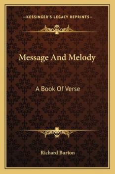 Paperback Message and Melody: A Book of Verse Book